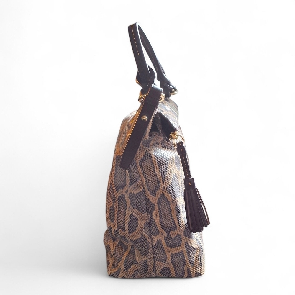 Dooney & Bourke Python Embossed Large Zip Hobo Shoulder Bag - Picture 2 of 16